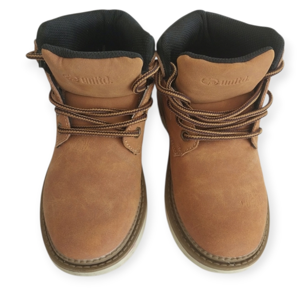 Ecko Unltd Kids Tan Work Boots Size 2 Boys Lace Up Ankle Boots